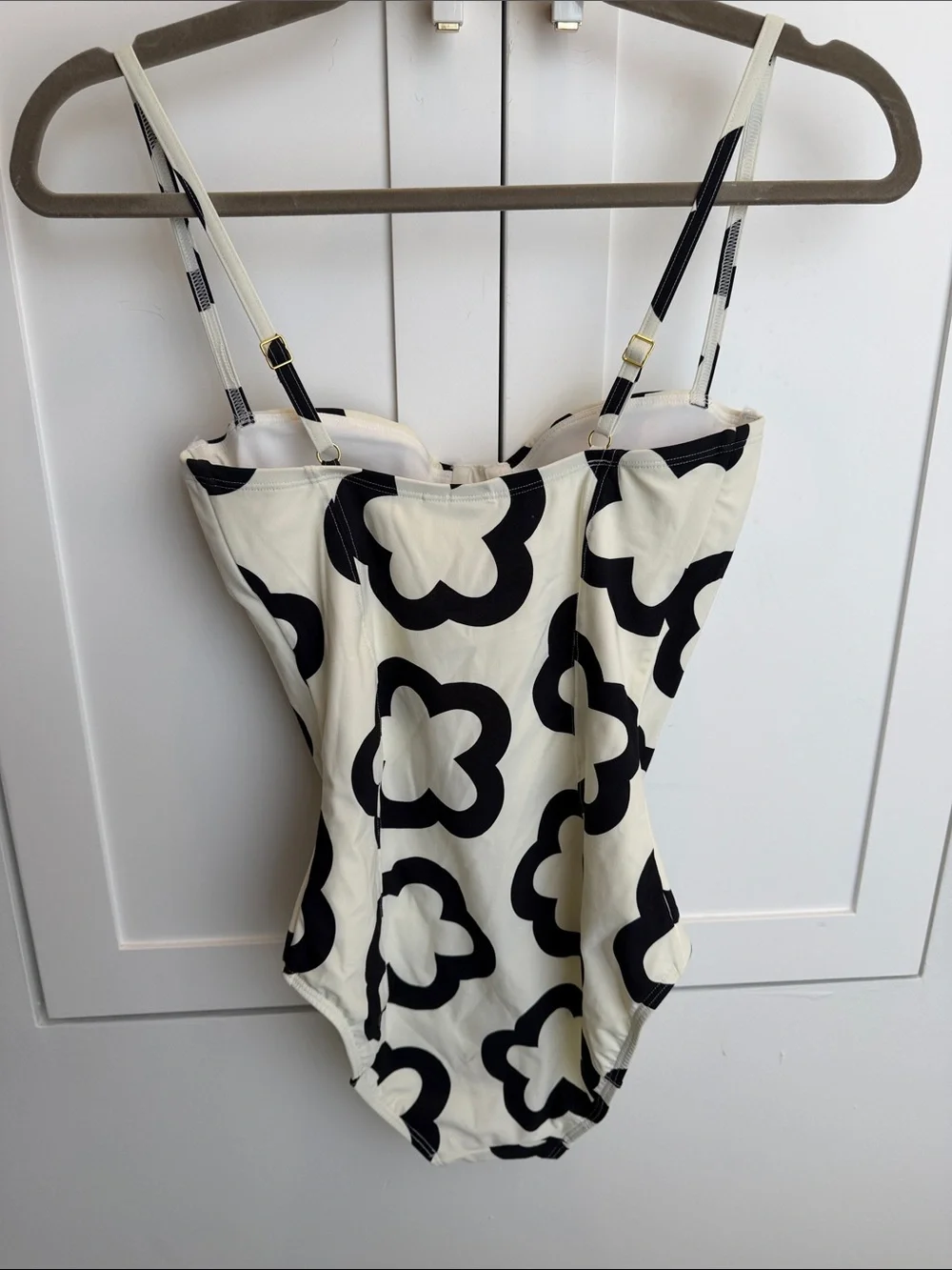 Tory Burch Black & White Floral-Print One-Piece Swimsuit
